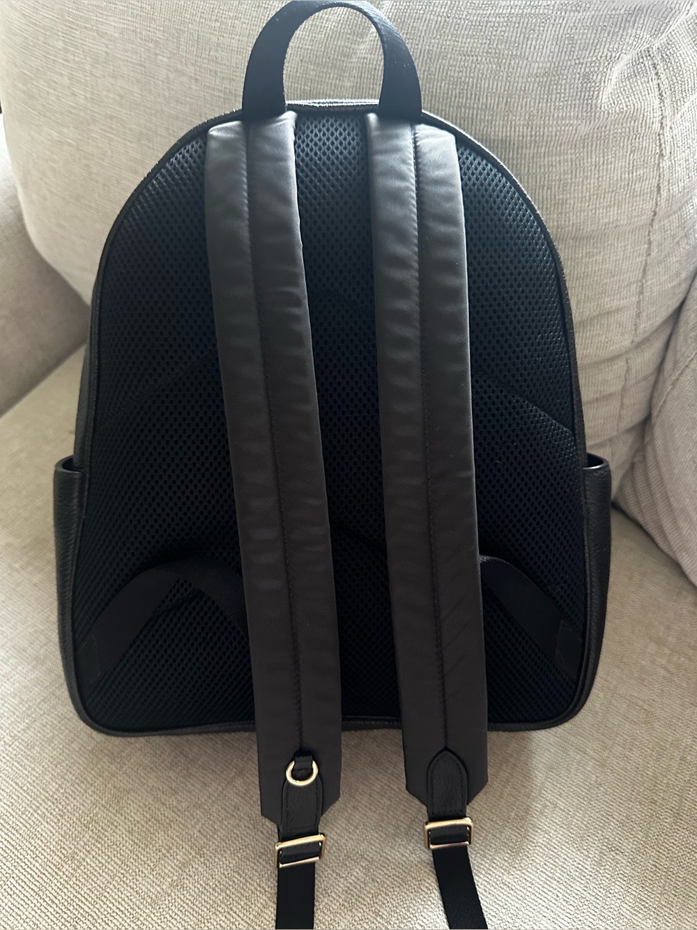 Coach Black Pebbled Leather Backpack with Gold Hardware - Picture 6 of 6